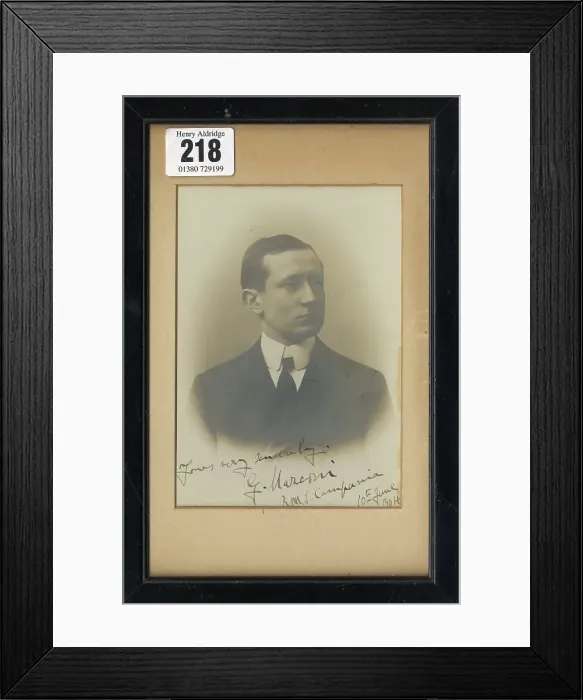 Framed Print : RMS Titanic - Guglielmo Marconi, signed photograph Framed Print : RMS Titanic - Guglielmo Marconi, signed photograph