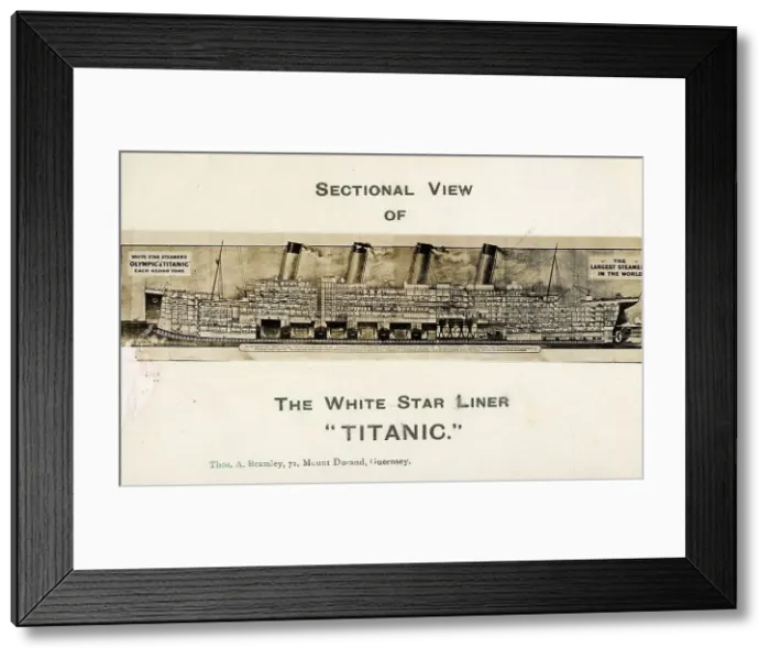 Framed Print : White Star Line, RMS Titanic - sectional view Framed Print : White Star Line, RMS Titanic - sectional view