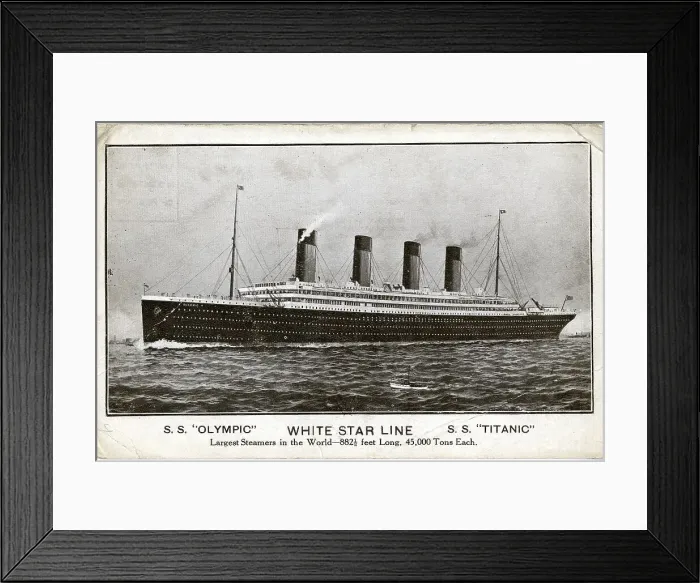 Framed Print : White Star Line, RMS Titanic and RMS Olympic, postcard Framed Print : White Star Line, RMS Titanic and RMS Olympic, postcard