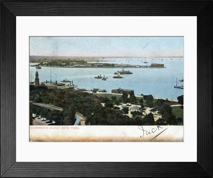 Framed Print : Postcard, Governor's Island, New York, USA Framed Print : Postcard, Governor's Island, New York, USA