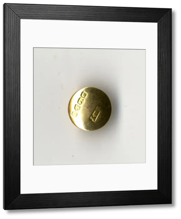 Framed Print : RMS Titanic - gold stud recovered by CS Mackay-Bennett Framed Print : RMS Titanic - gold stud recovered by CS Mackay-Bennett