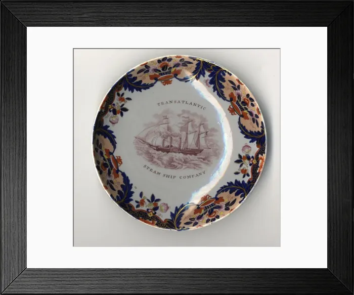 Framed Print : Transatlantic Steam Ship Company, ironstone saucer Framed Print : Transatlantic Steam Ship Company, ironstone saucer