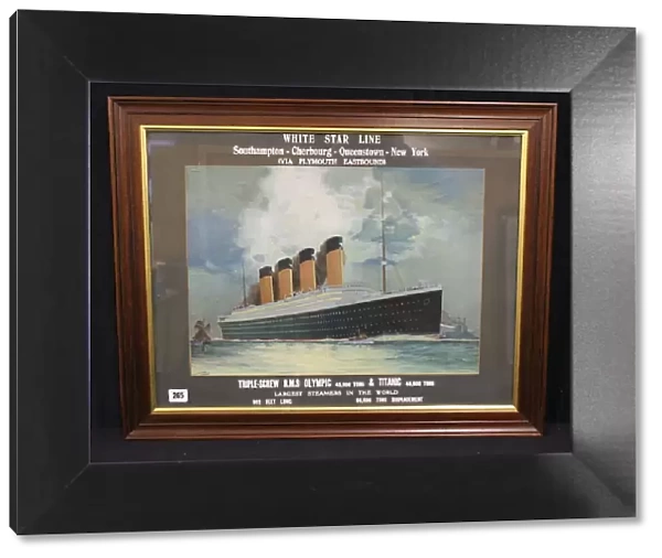 White Star Line, RMS Olympic and Titanic - framed poster