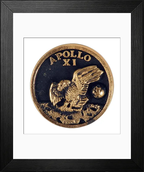Framed Print : Space Memorabilia - Apollo XI lapel pin Framed Print : Space Memorabilia - Apollo XI lapel pin