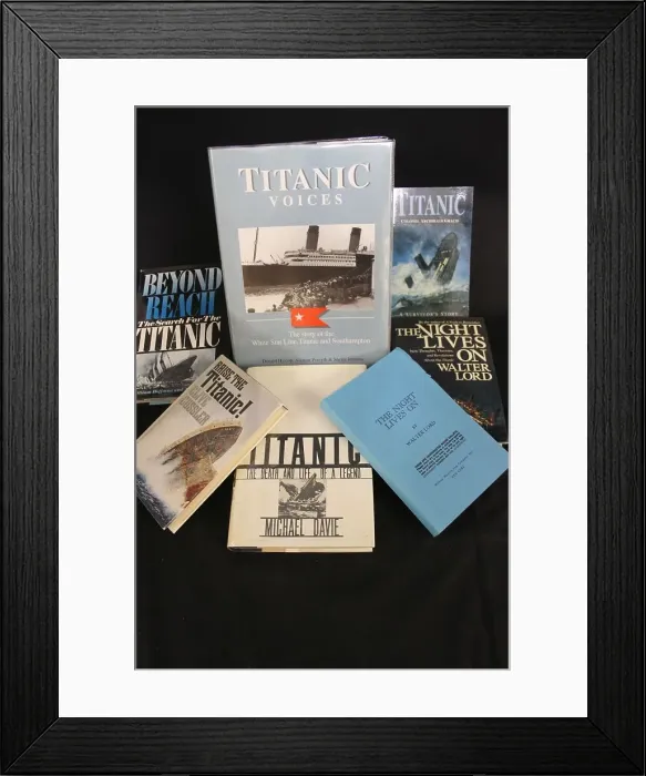 Framed Print : White Star Line, RMS Titanic - collection of publications Framed Print : White Star Line, RMS Titanic - collection of publications