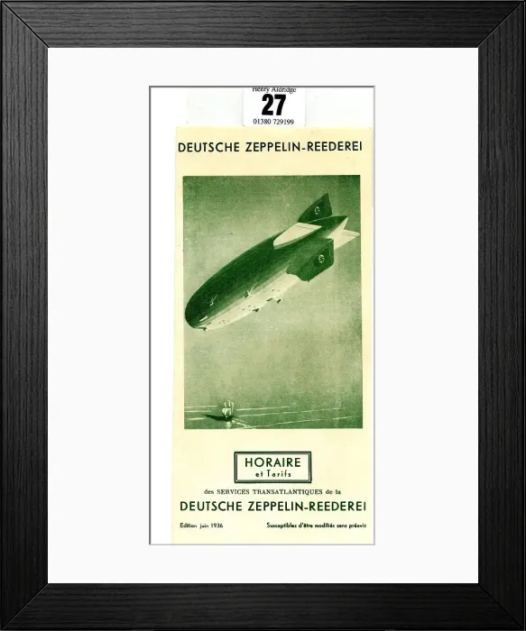 Framed Print : Zeppelin airship, timetable and rate chart Framed Print : Zeppelin airship, timetable and rate chart
