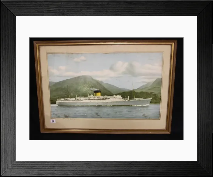Framed Print : Union Castle Line, RMS Pretoria Castle ocean liner Framed Print : Union Castle Line, RMS Pretoria Castle ocean liner