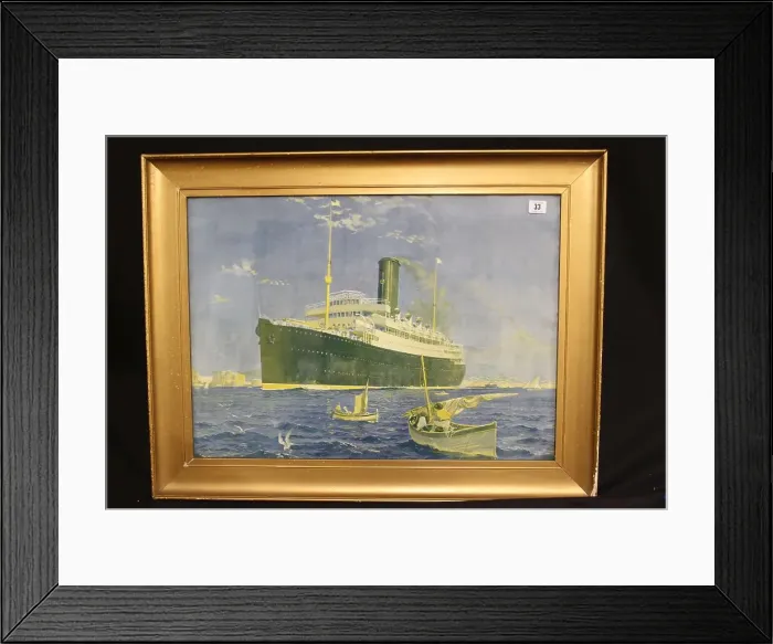 Framed Print : Ocean liner of the Anchor Line steamship company Framed Print : Ocean liner of the Anchor Line steamship company