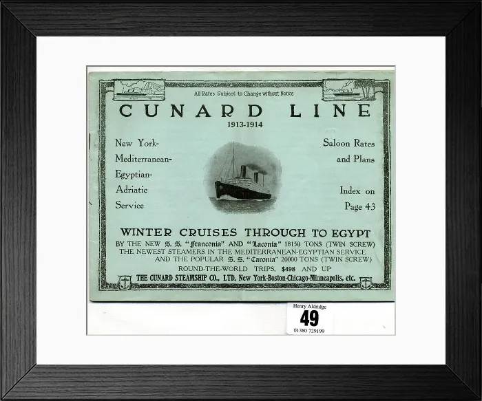 Framed Print : Cunard Line, Winter Cruises, brochure cover design Framed Print : Cunard Line, Winter Cruises, brochure cover design