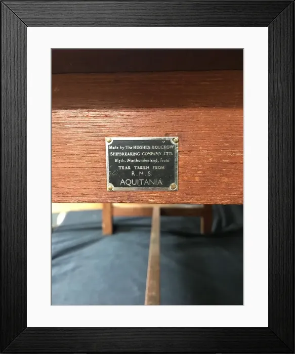 Framed Print : Cunard Line, table from RMS Aquitania Framed Print : Cunard Line, table from RMS Aquitania