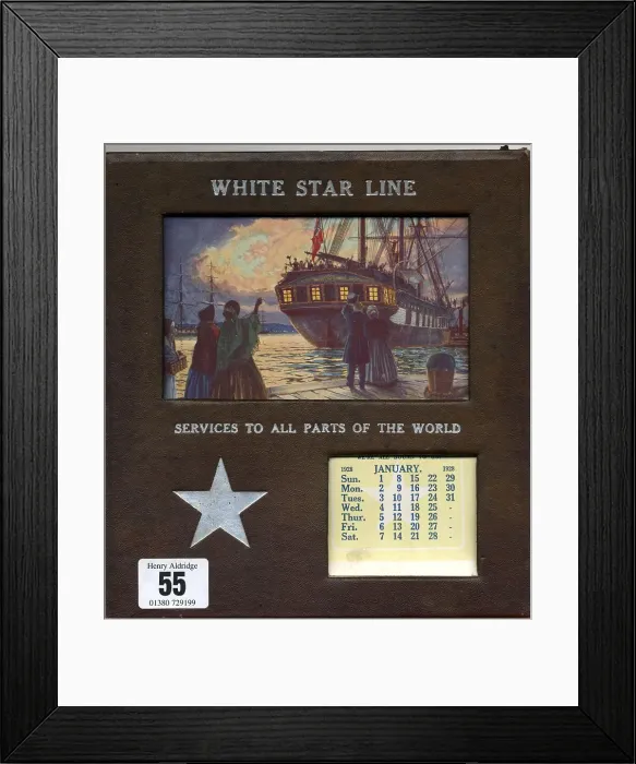 Framed Print : White Star Line, agent's desk calendar Framed Print : White Star Line, agent's desk calendar