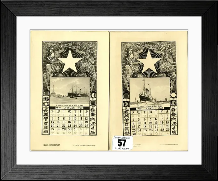 Framed Print : White Star Line, calendar Framed Print : White Star Line, calendar