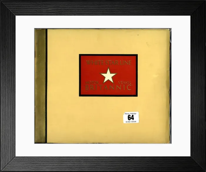 Framed Print : White Star Line, MV Britannic, brochure cover design Framed Print : White Star Line, MV Britannic, brochure cover design