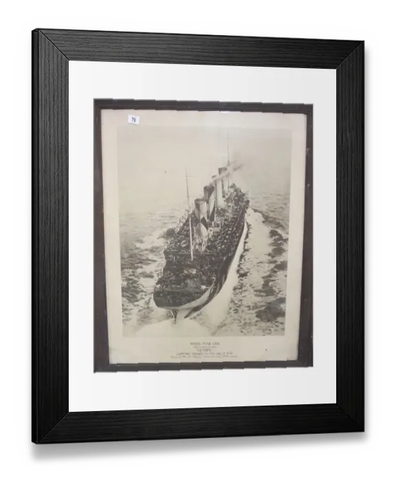 Framed Print : White Star Line, RMS Olympic, carrying troops, WW1 Framed Print : White Star Line, RMS Olympic, carrying troops, WW1