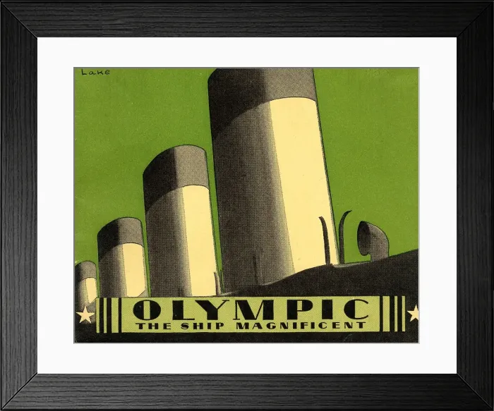 Framed Print : White Star Line, RMS Olympic, brochure cover design Framed Print : White Star Line, RMS Olympic, brochure cover design