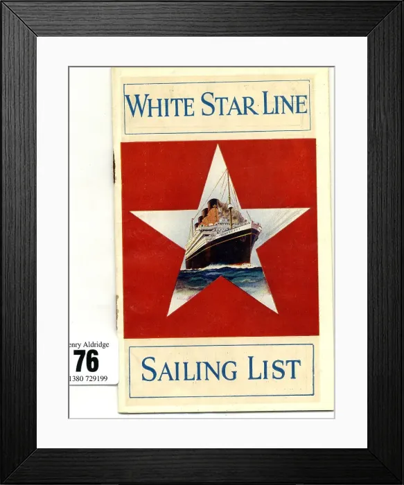 Framed Print : White Star Line, Sailing List, cover design Framed Print : White Star Line, Sailing List, cover design
