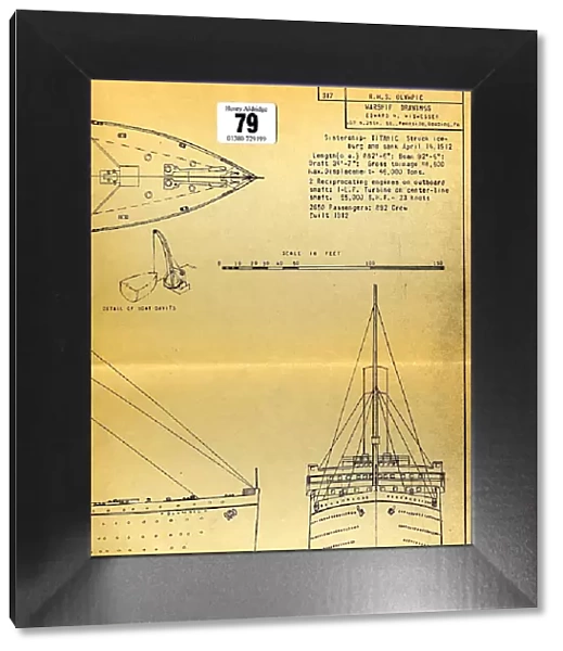 RMS Olympic, warship drawing, blueprint, WW1