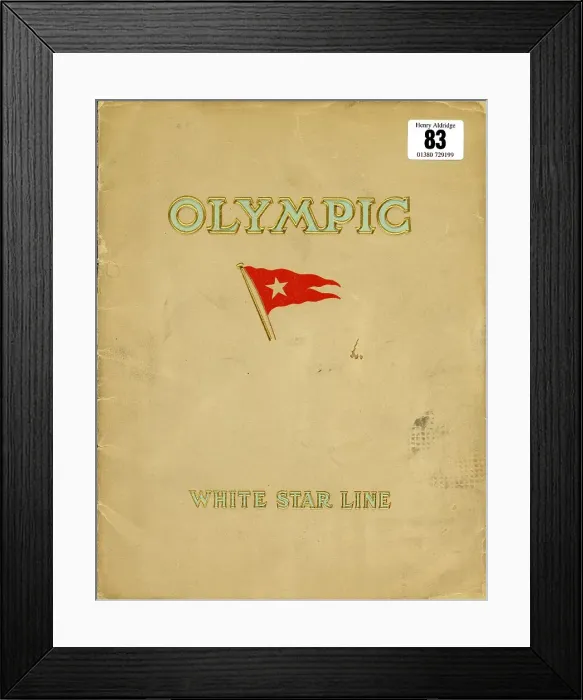 Framed Print : White Star Line, RMS Olympic, brochure cover design Framed Print : White Star Line, RMS Olympic, brochure cover design