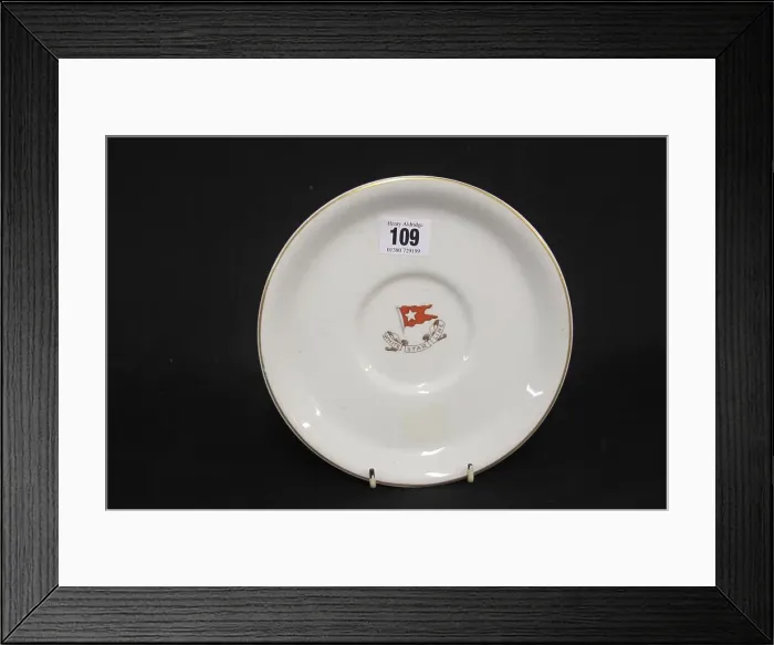 Framed Print : White Star Line - bouillon dish with logo Framed Print : White Star Line - bouillon dish with logo
