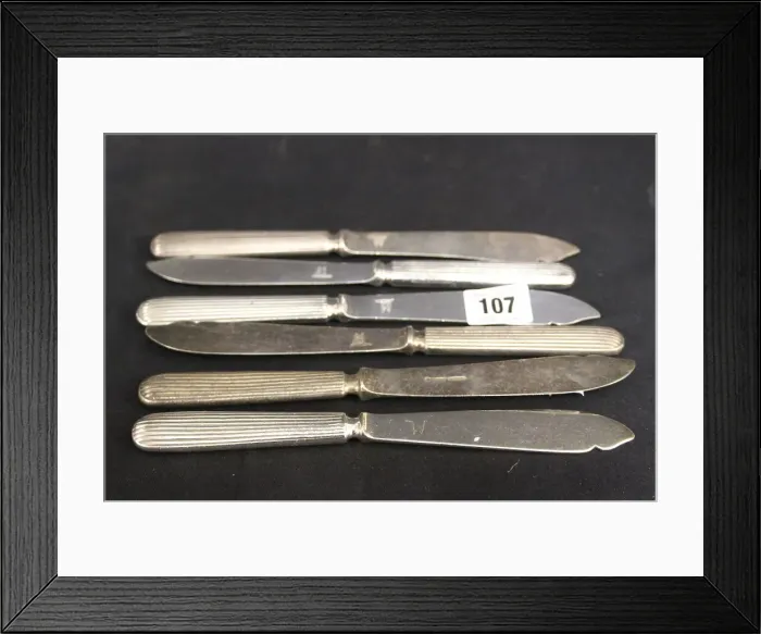 Framed Print : White Star Line - Harlequin set of six fish knives Framed Print : White Star Line - Harlequin set of six fish knives