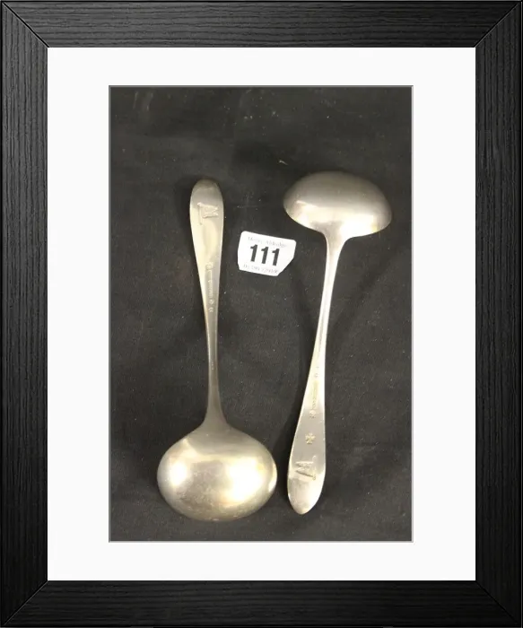 Framed Print : White Star Line - two Elkington plate ladles Framed Print : White Star Line - two Elkington plate ladles