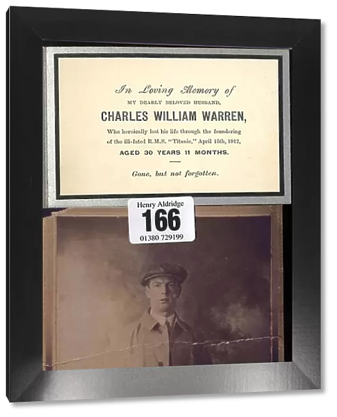 RMS Titanic - Charles William Warren, passenger and victim