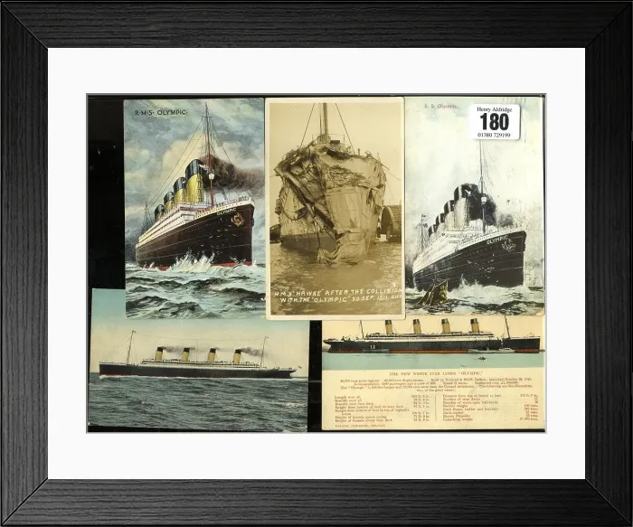 Framed Print : White Star Line, RMS Olympic - five postcards Framed Print : White Star Line, RMS Olympic - five postcards