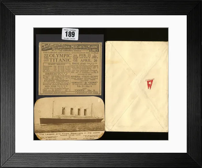 Framed Print : White Star Line, Olympic and Titanic items Framed Print : White Star Line, Olympic and Titanic items