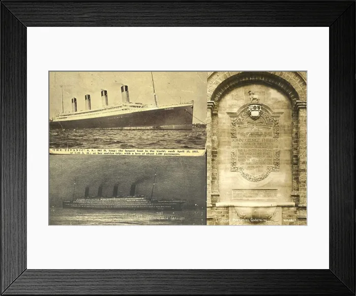 Framed Print : White Star Line, RMS Titanic - three items Framed Print : White Star Line, RMS Titanic - three items