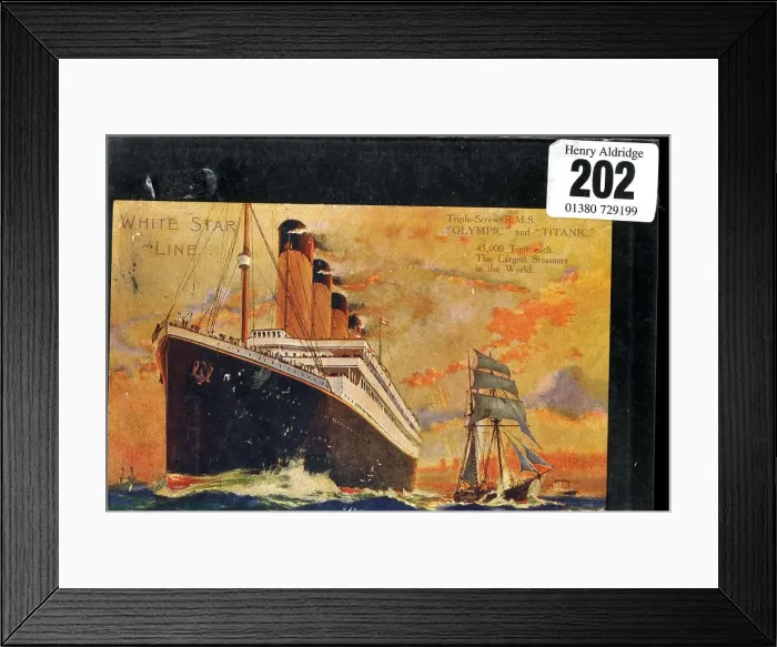 Framed Print : White Star Line, Olympic and Titanic postcard Framed Print : White Star Line, Olympic and Titanic postcard