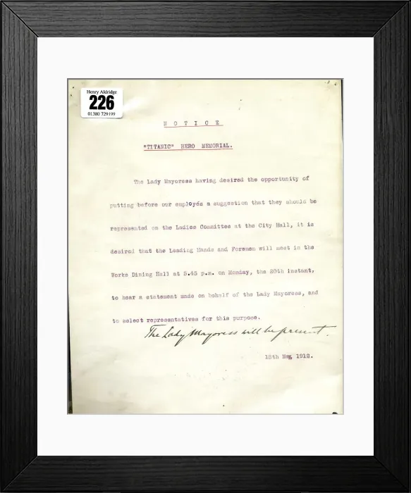 Framed Print : Titanic Hero Memorial notice, Belfast Framed Print : Titanic Hero Memorial notice, Belfast