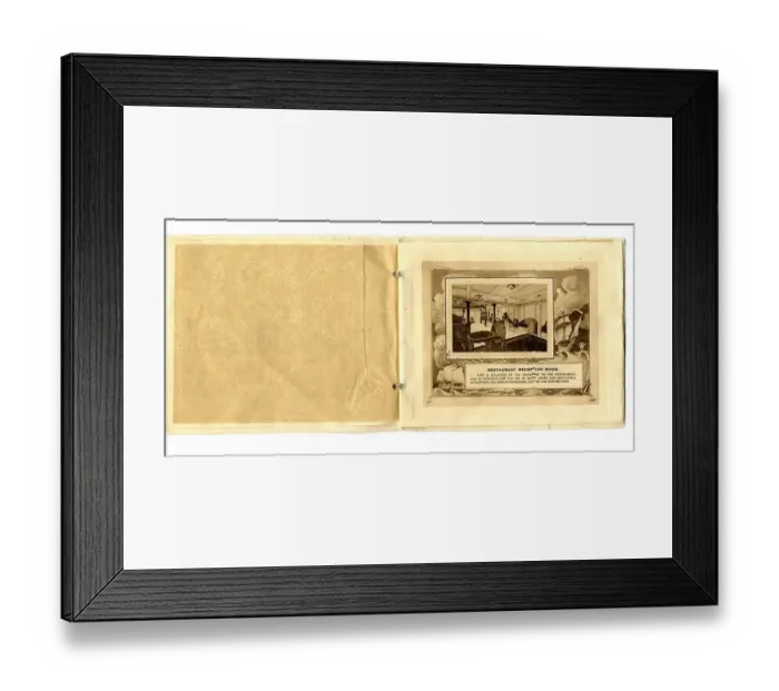 Framed Print : White Star Line, RMS Titanic - publicity booklet Framed Print : White Star Line, RMS Titanic - publicity booklet