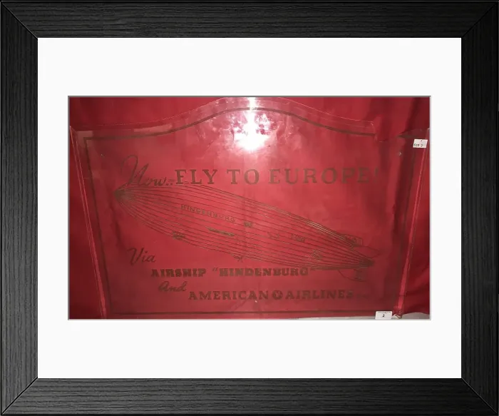 Framed Print : Airship Hindenburg, American Airlines, advertising sign Framed Print : Airship Hindenburg, American Airlines, advertising sign