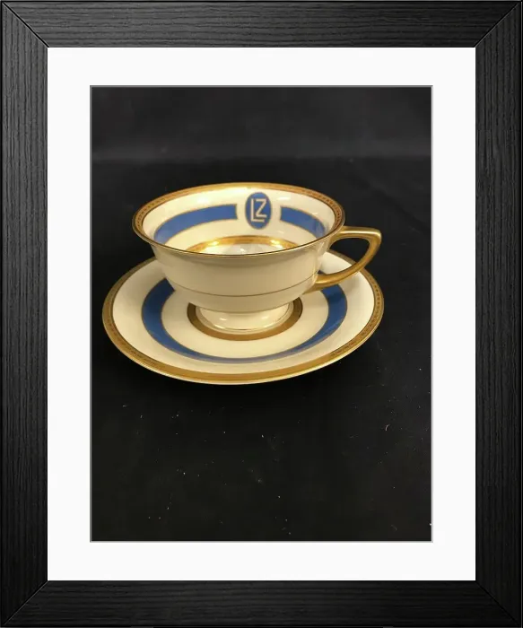 Framed Print : Graf Zeppelin Airship - porcelain teacup and saucer Framed Print : Graf Zeppelin Airship - porcelain teacup and saucer