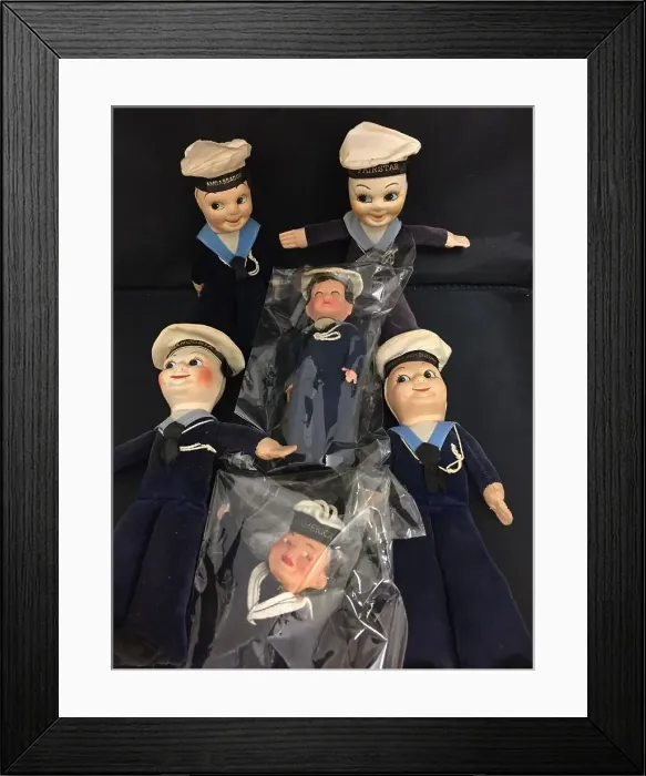Framed Print : Cruise liner toys - sailor dolls Framed Print : Cruise liner toys - sailor dolls