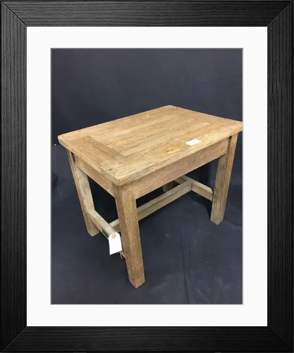 Framed Print : Teak footstool recycled from a ship Framed Print : Teak footstool recycled from a ship