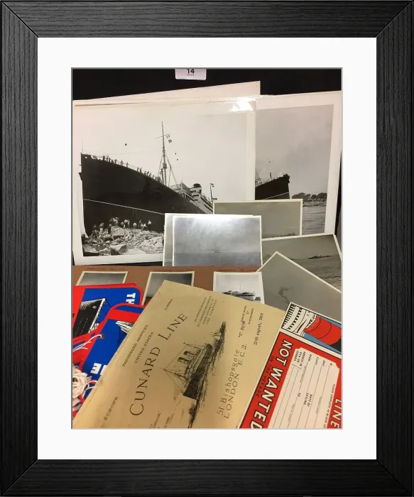 Framed Print : Ocean Liners - collection of items Framed Print : Ocean Liners - collection of items