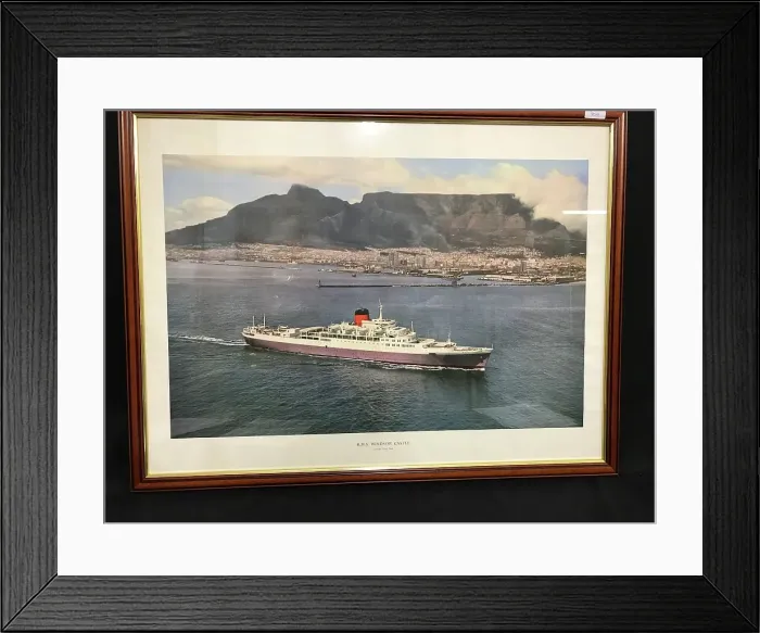 Framed Print : Union Castle liner - RMS Windsor Castle, South Africa Framed Print : Union Castle liner - RMS Windsor Castle, South Africa