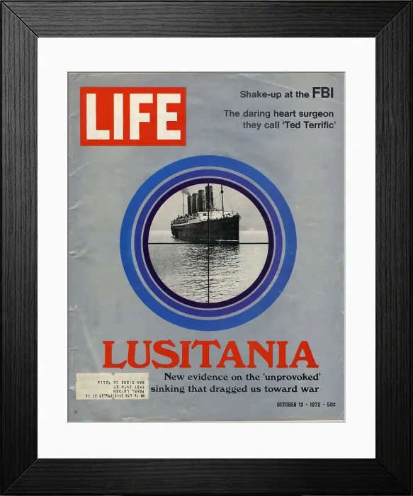 Framed Print : RMS Lusitania - cover design, Life magazine Framed Print : RMS Lusitania - cover design, Life magazine