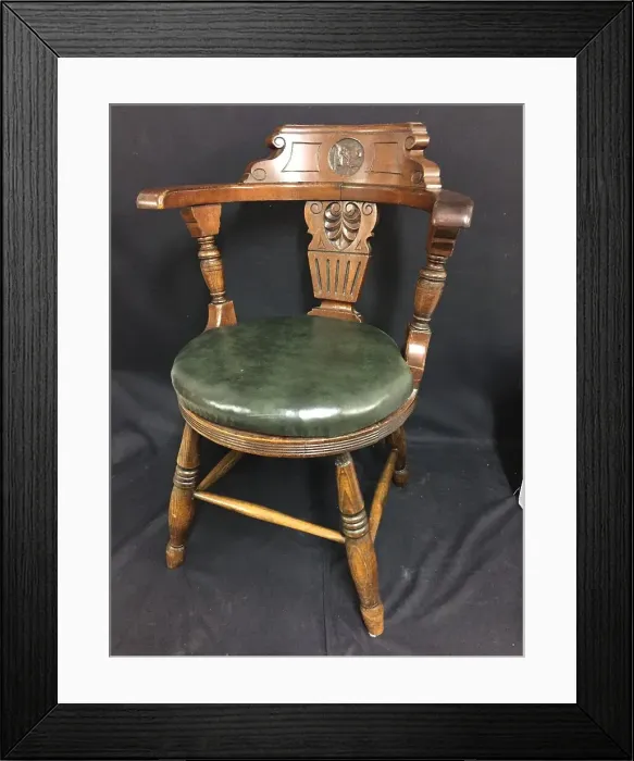 Framed Print : Ocean Liners - oak open arm dining chair Framed Print : Ocean Liners - oak open arm dining chair