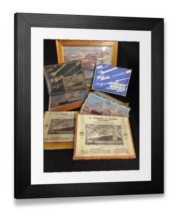 Framed Print : White Star Line, RMS Olympic and Majestic - jigsaw puzzles Framed Print : White Star Line, RMS Olympic and Majestic - jigsaw puzzles
