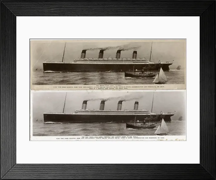 Framed Print : White Star Line, RMS Olympic - postcards Framed Print : White Star Line, RMS Olympic - postcards