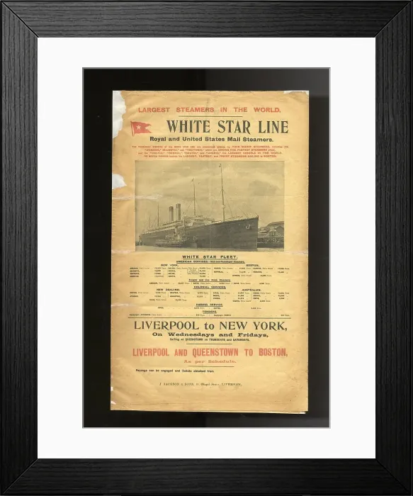 Framed Print : White Star Line, Royal and US Mail Steamers