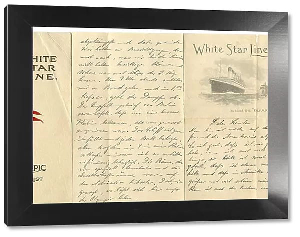 White Star Line, RMS Olympic - letter and passenger list