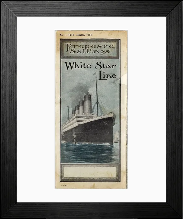 Framed Print : White Star Line, RMS Olympic - Proposed Sailings Framed Print : White Star Line, RMS Olympic - Proposed Sailings