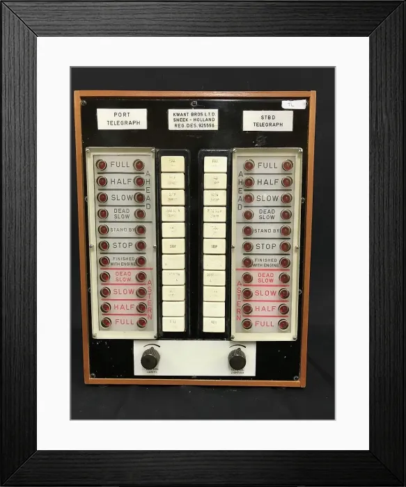 Framed Print : Cunard Line, QE2 - bridge telegraph Framed Print : Cunard Line, QE2 - bridge telegraph