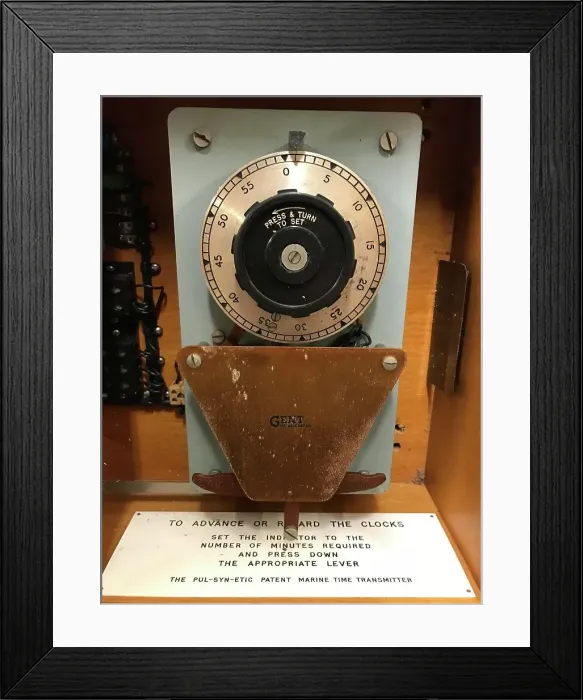 Framed Print : Cunard Line, QE2 - master clock control system Framed Print : Cunard Line, QE2 - master clock control system