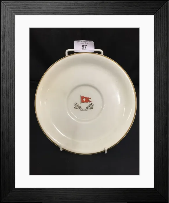 Framed Print : White Star Line - bouillon plate with logo Framed Print : White Star Line - bouillon plate with logo
