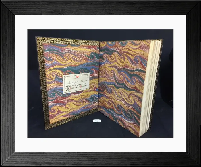 Framed Print : White Star Line, decorative endpapers, presentation book