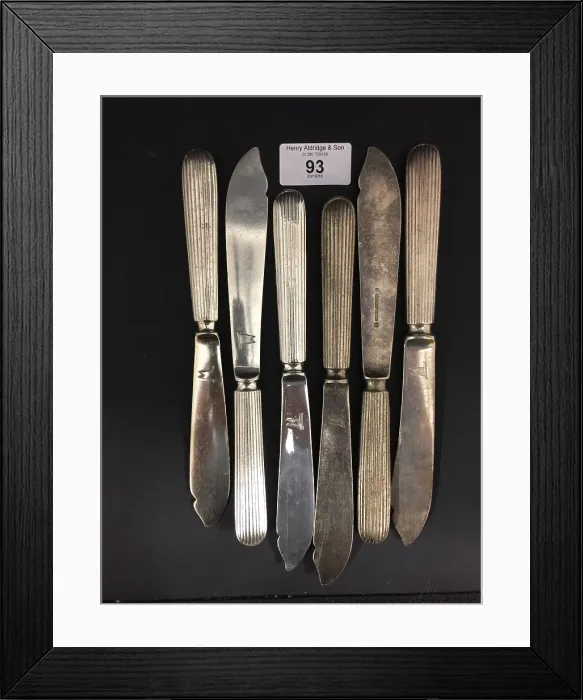 Framed Print : White Star Line - Harlequin set of six fish knives Framed Print : White Star Line - Harlequin set of six fish knives